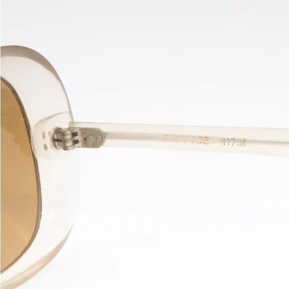 SALE 🍸Vintage French 1980s Soft Champagne tone Translucent Bubble Eye Sunglasses - Picture 5 of 6